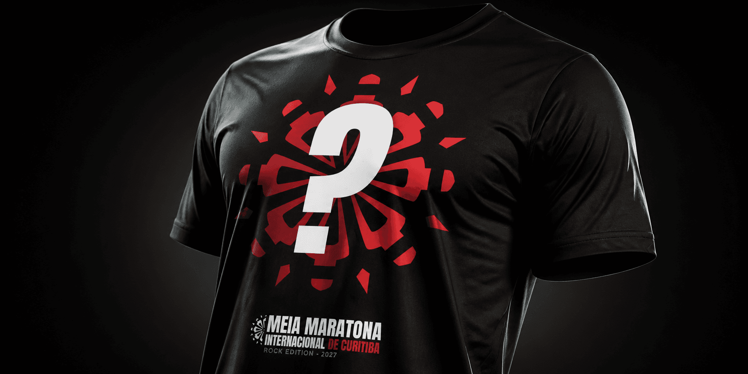 Proposta de estampa na camiseta técnica preta do concurso